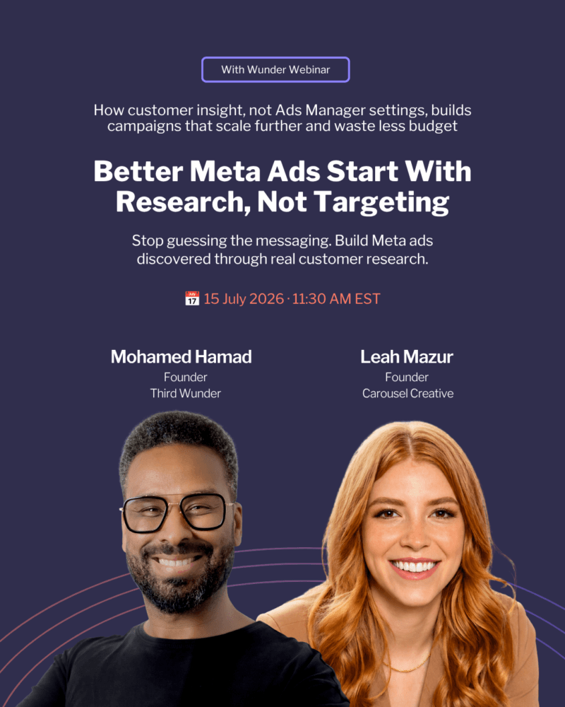 Third Wunder - With Wunder Webinar - Meta Ads - Leah Mazur - Creative Carousel