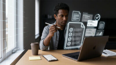 Person Evaluating Documents